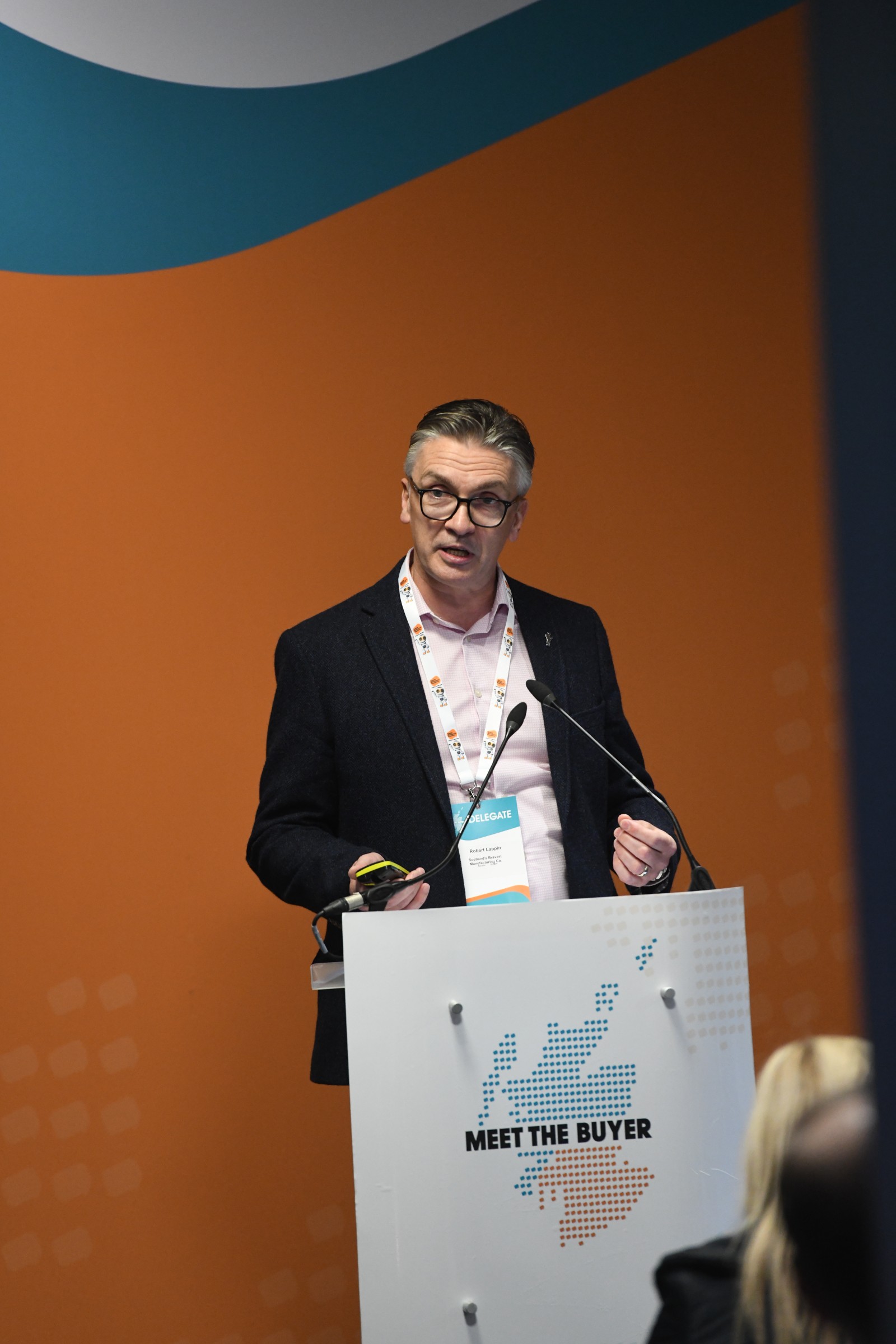 Robert Lappin, Assistant Director at Scotland's Bravest Manufacturing Company, Meet the Buyer National 2025, pictures all copyright of Tom Duffin