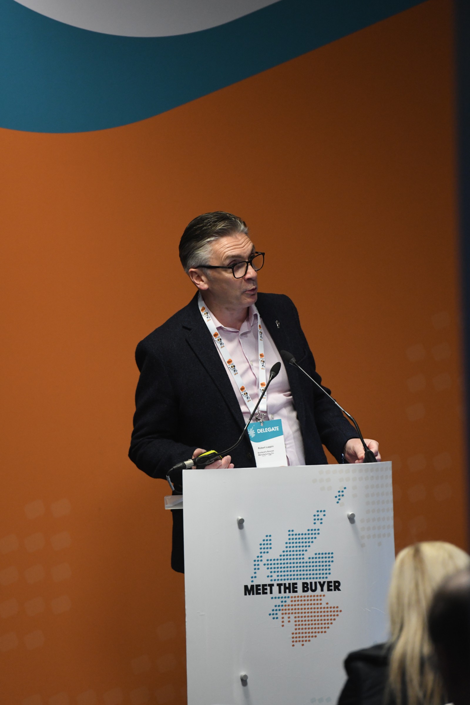 Robert Lappin, Assistant Director at Scotland's Bravest Manufacturing Company,  Meet the Buyer National 2025, pictures all copyright of Tom Duffin