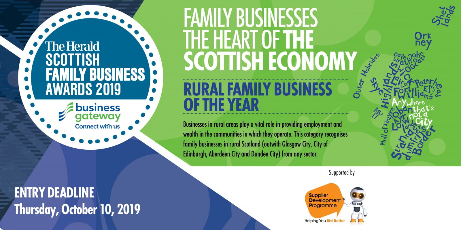 The Supplier Development Programme sponsored the Rural Family Business Category at The Herald Scottish Family Business Awards held at The Crowne Plaza Hotel, Glasgow on Wednesday, 4 December 2019.