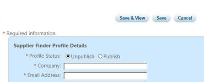 PCS Update Supplier Finder Profile