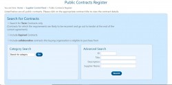 PCS Contracts Register screenshot