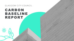 Picture showing building and tree with the words Carbon Baseline Report